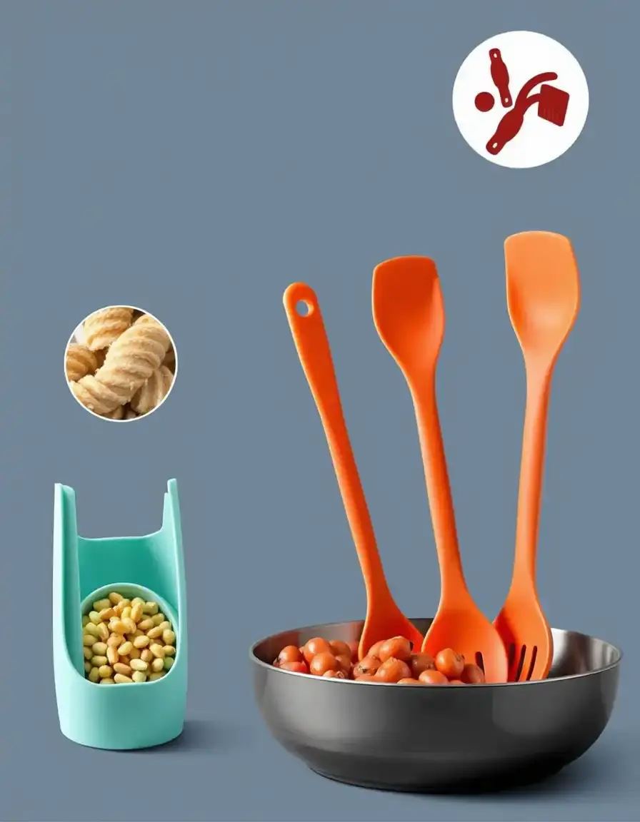 12-piece silicone kitchen utensil set with holder