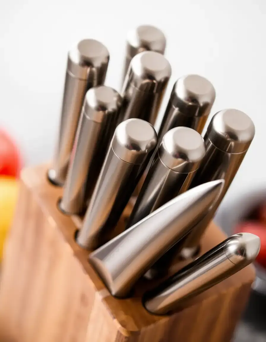 15-piece stainless steel knife block set