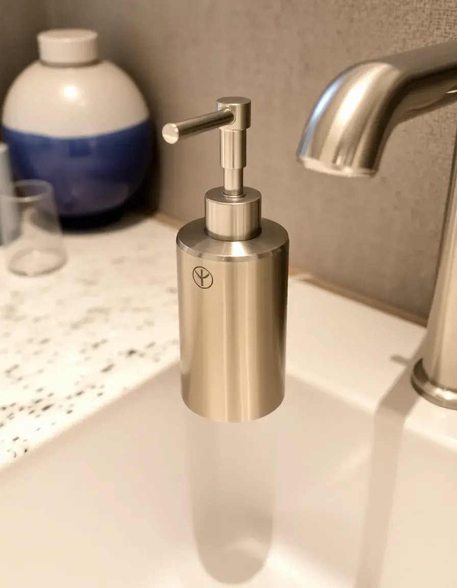 Built-in soap dispenser for kitchen sink