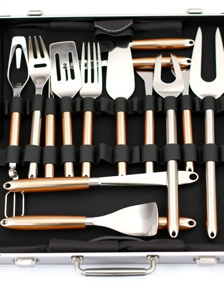 20-piece BBQ tools in stainless steel case