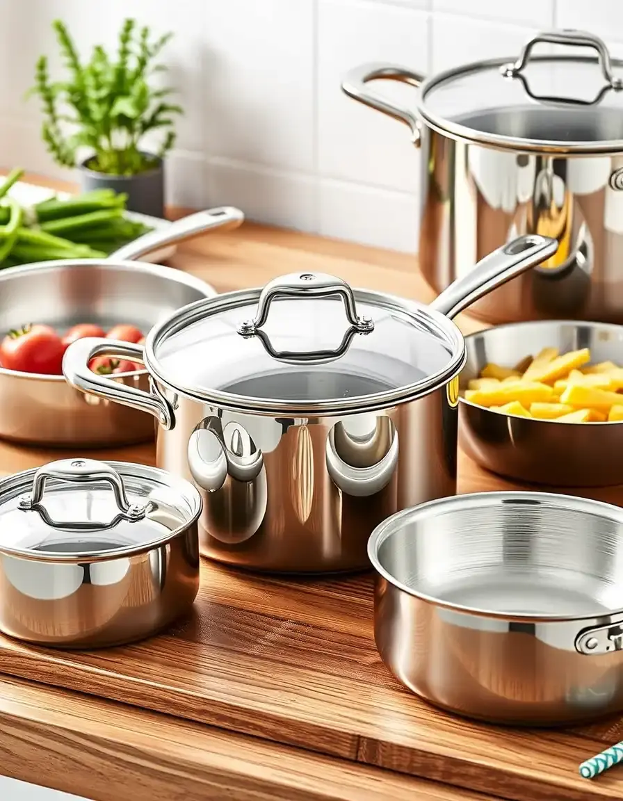 12-piece stainless steel cookware set, induction compatible