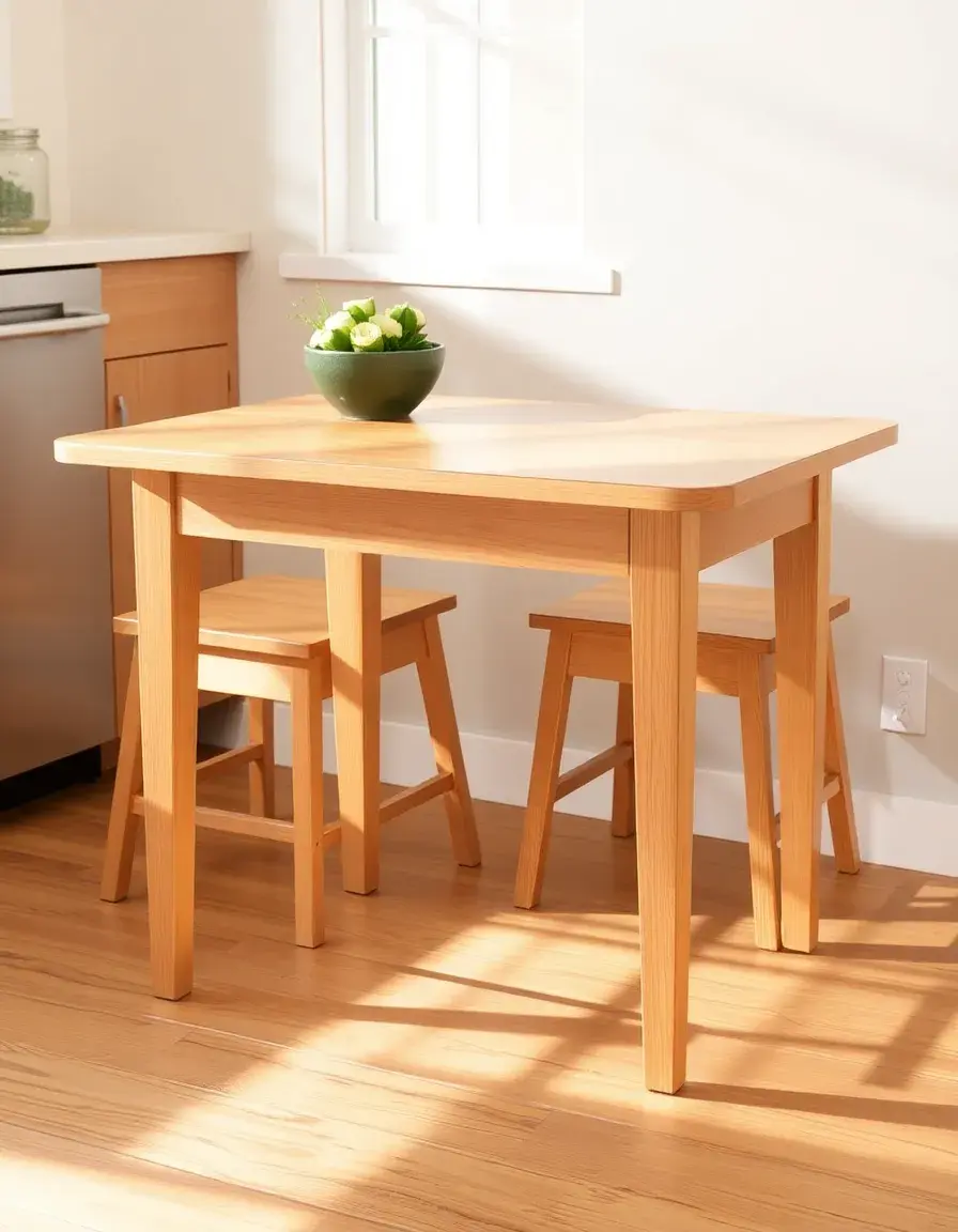 Wooden drop leaf table for small kitchens, seats 2-4