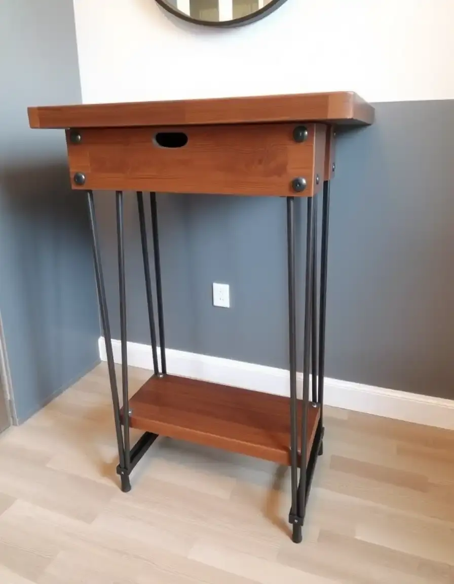 Narrow bar table for kitchen in industrial style
