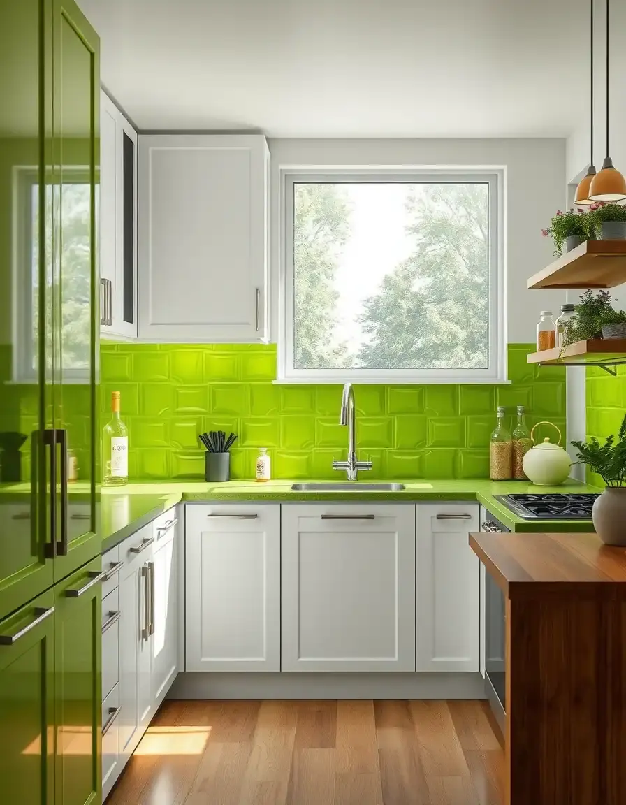 Modern green cabinets made from recycled plastic
