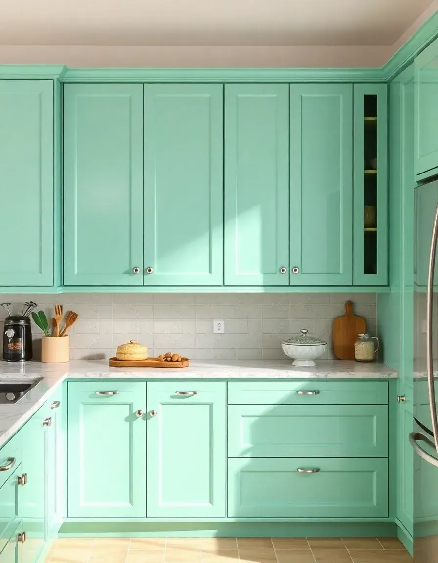 Mint Green Glossy Cabinet Doors