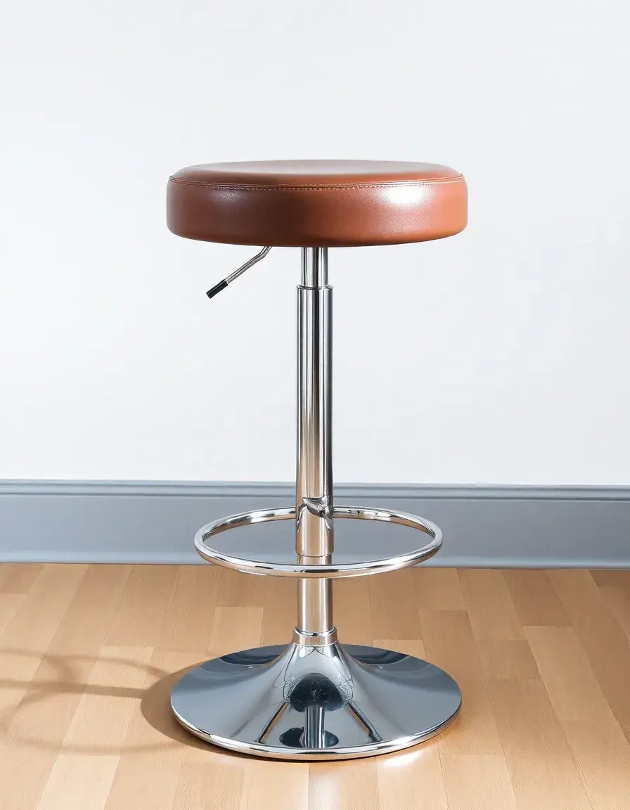 Adjustable Kitchen Stool with gas-lift and leather seat