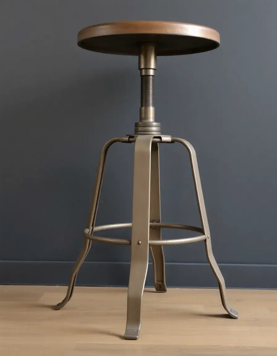Industrial metal stool with vintage look