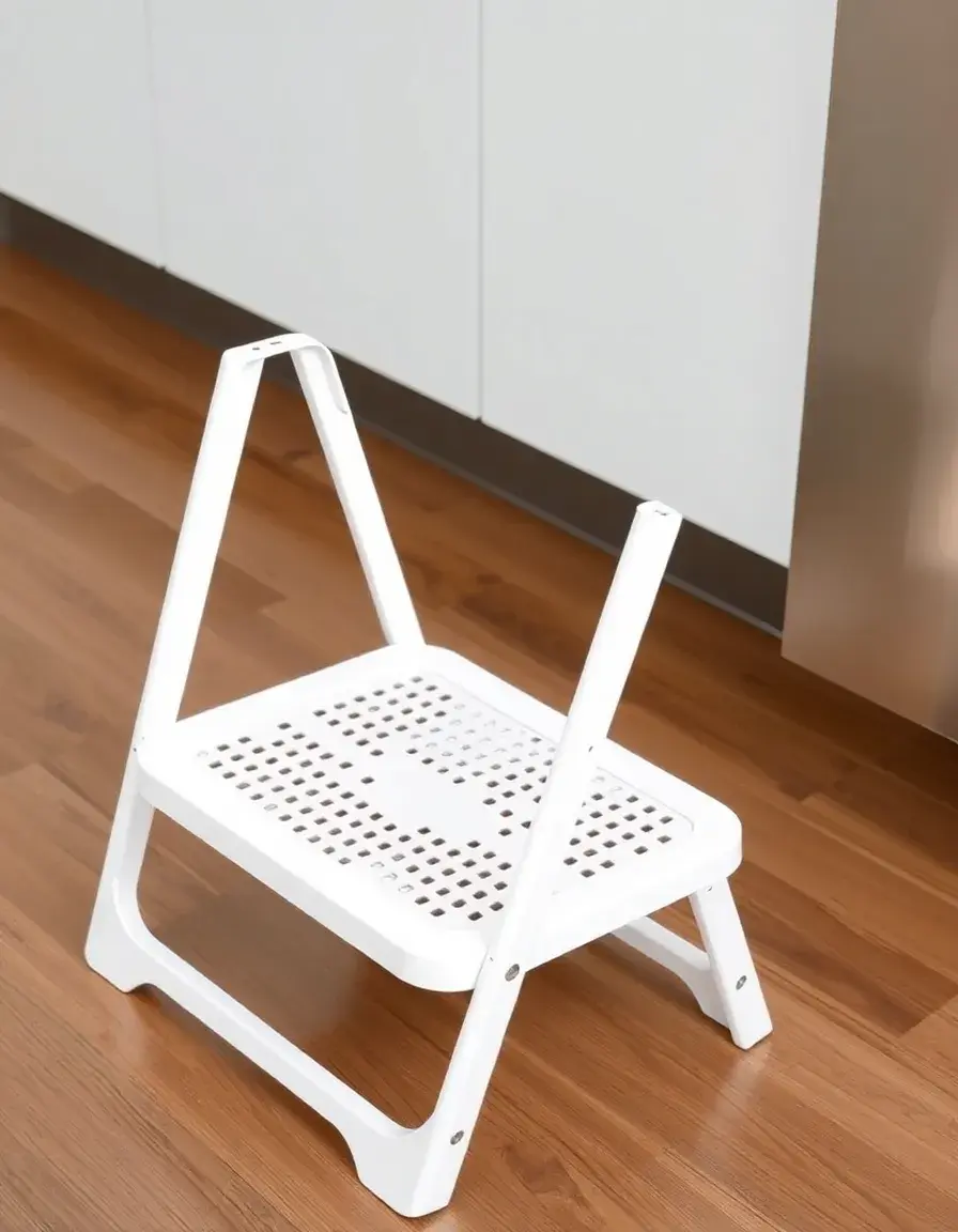 Foldable step stool for kitchen with non-slip surface