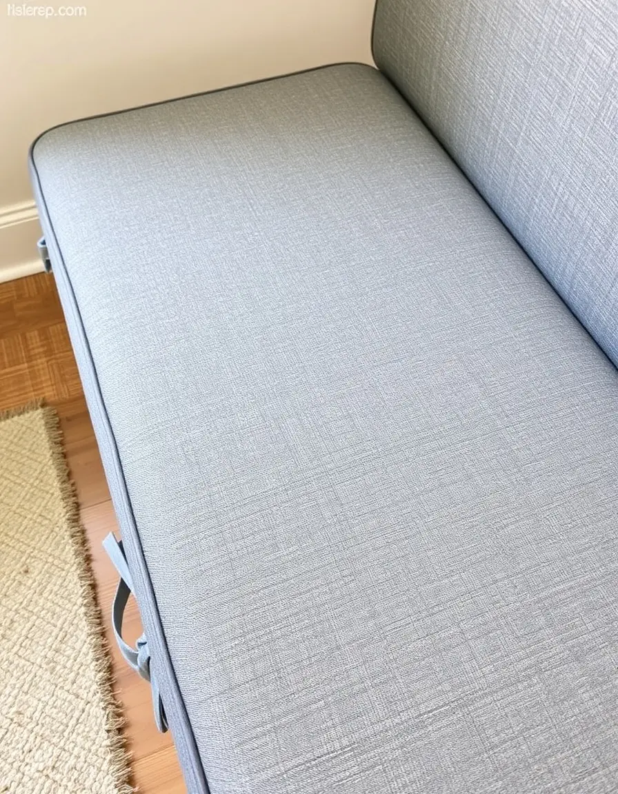 Gray foam cushions for corner bench