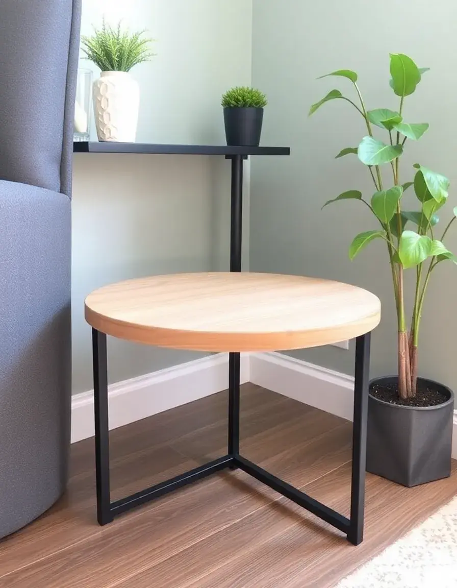 Black metal table legs for DIY corner table