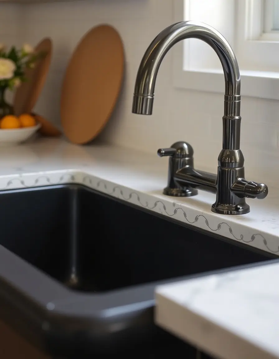 Black Porcelain Farmhouse Sink Apron Front