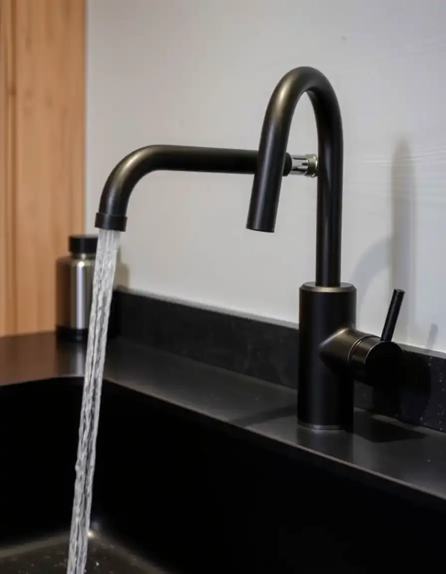 Matte Black Pull-out Kitchen Faucet
