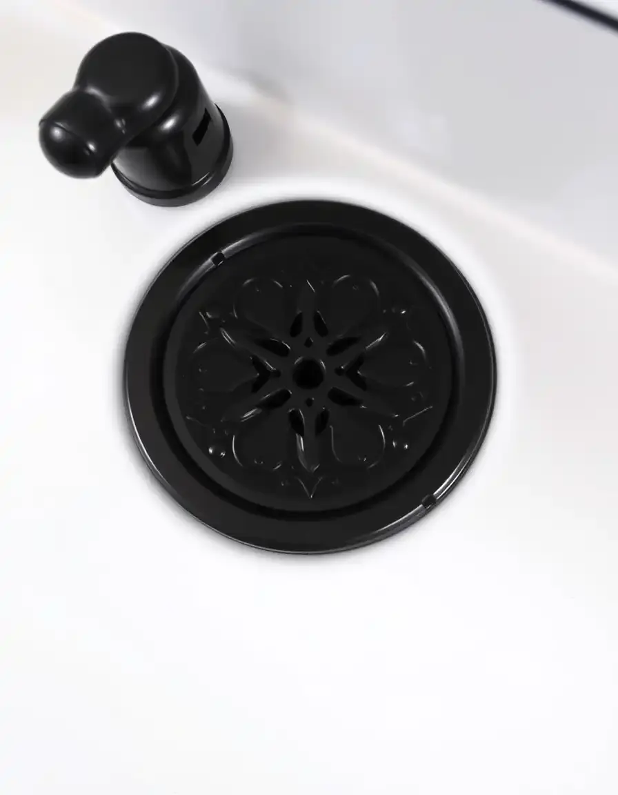 Decorative Black Sink Overflow Cover