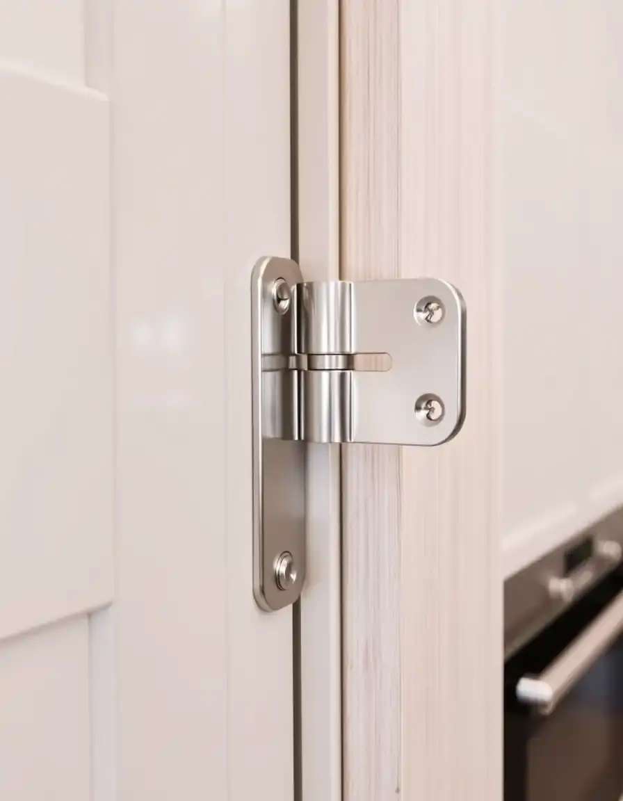 Basic nickel hinges for kitchen doors