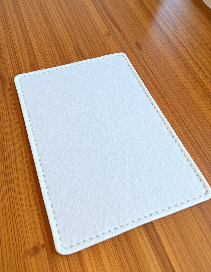 Felt table protector pad under a corner table