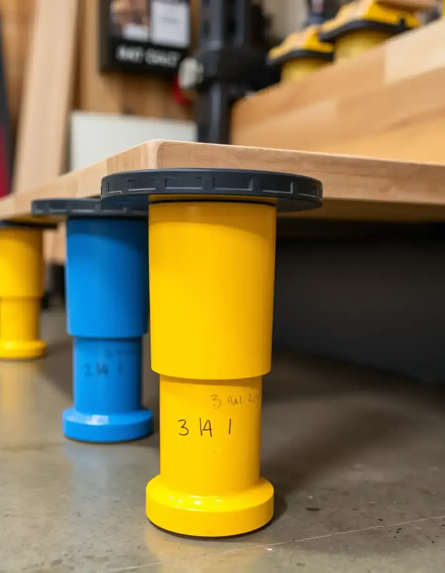 Rubber caps for bench legs to prevent floor scratches