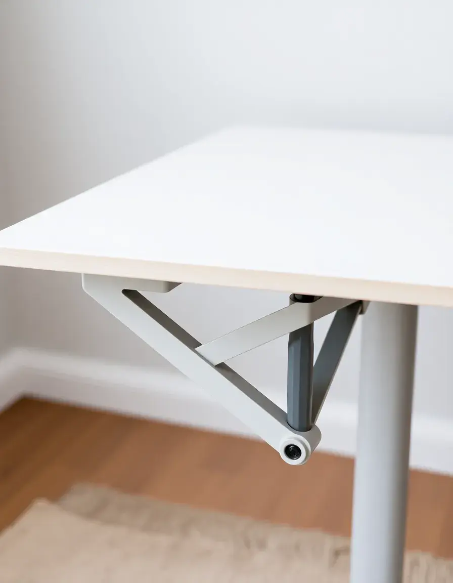 Support arm for an extendable corner kitchen table