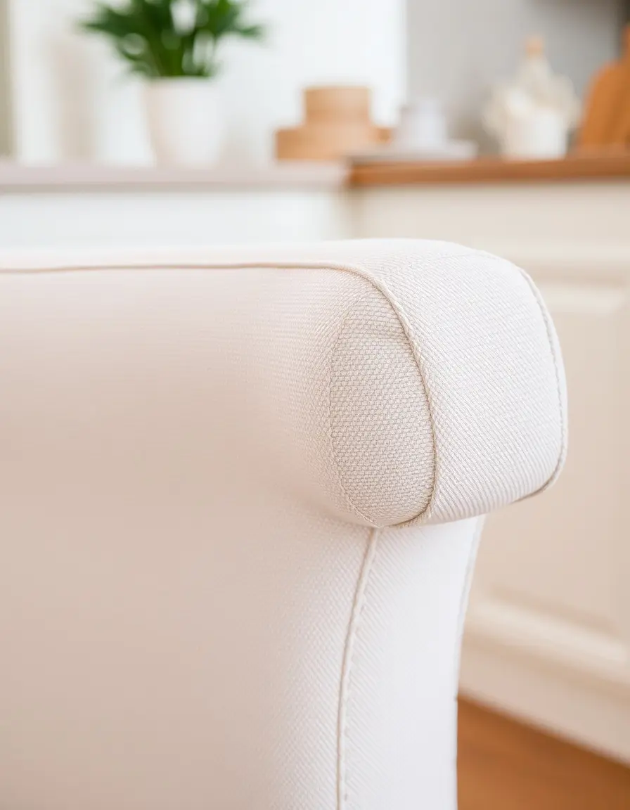 Upholstered kitchen chair with button tufting
