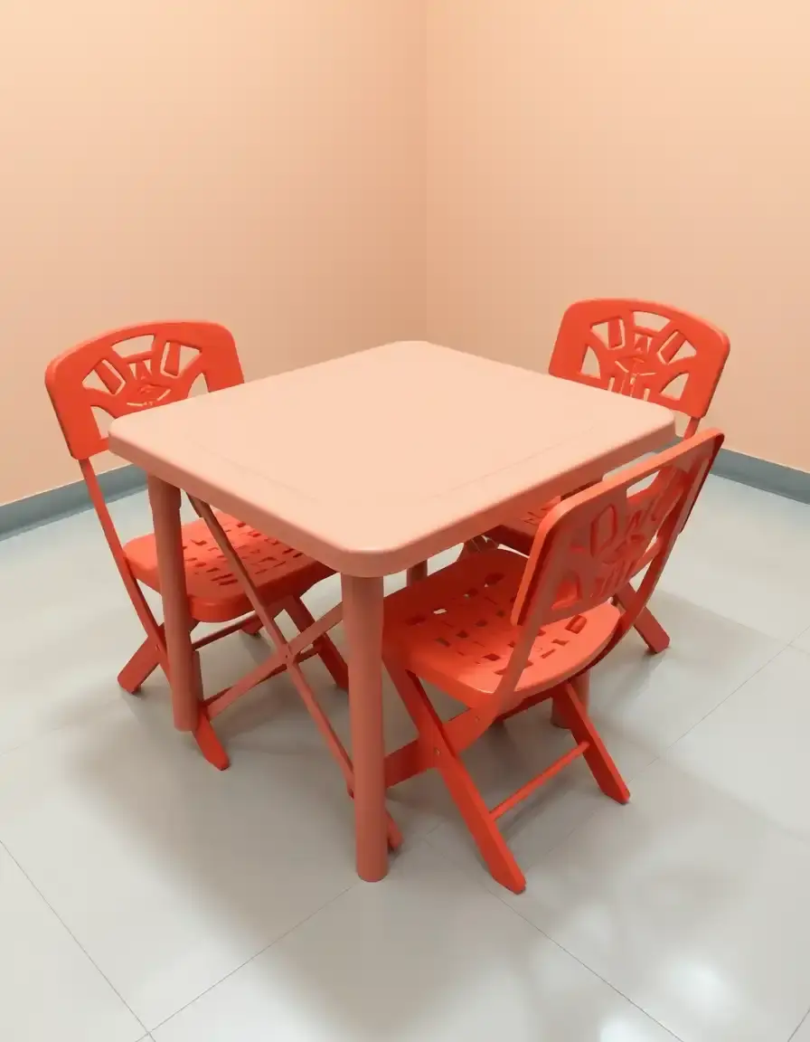 Portable folding table and chairs set