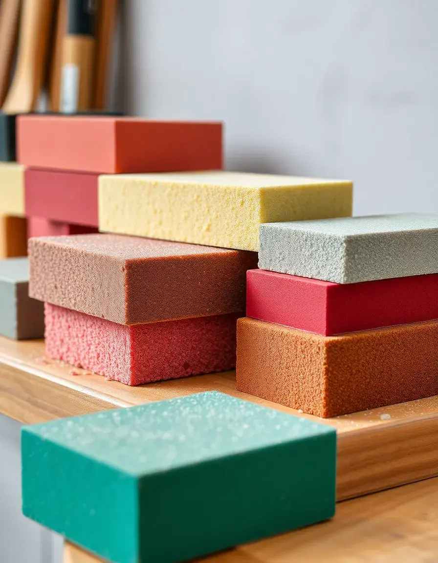 Sanding block set with various grits for smoothing cabinet surfaces
