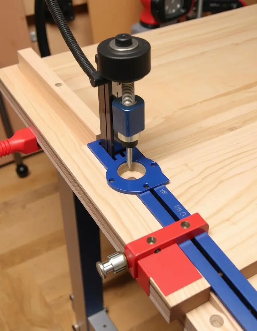 Pocket hole jig system for hidden joints in cabinetry