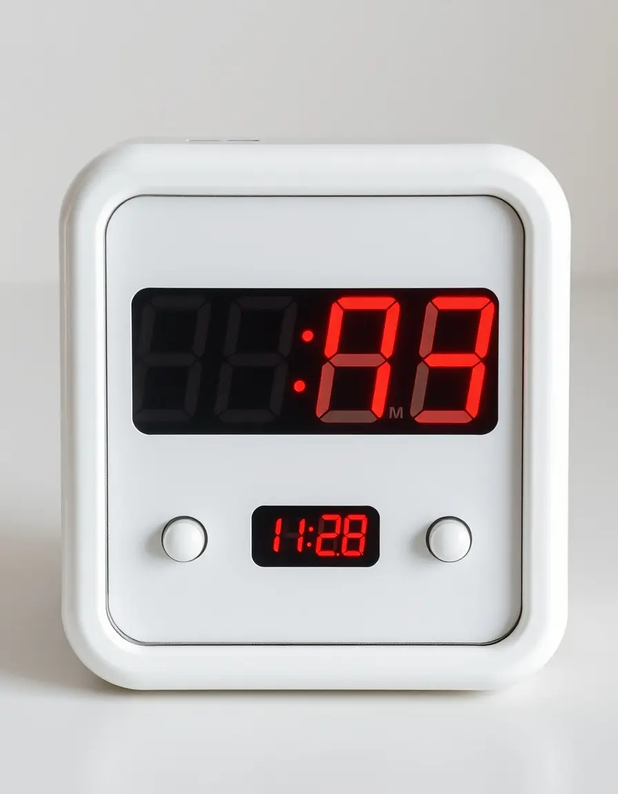 Compact digital kitchen clock with integrated timer function and magnetic back