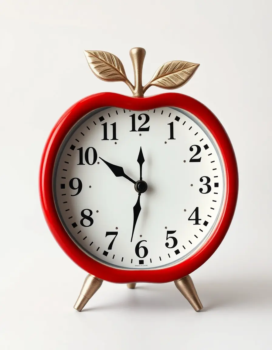 Novelty Apple Shaped Kitchen Clock
