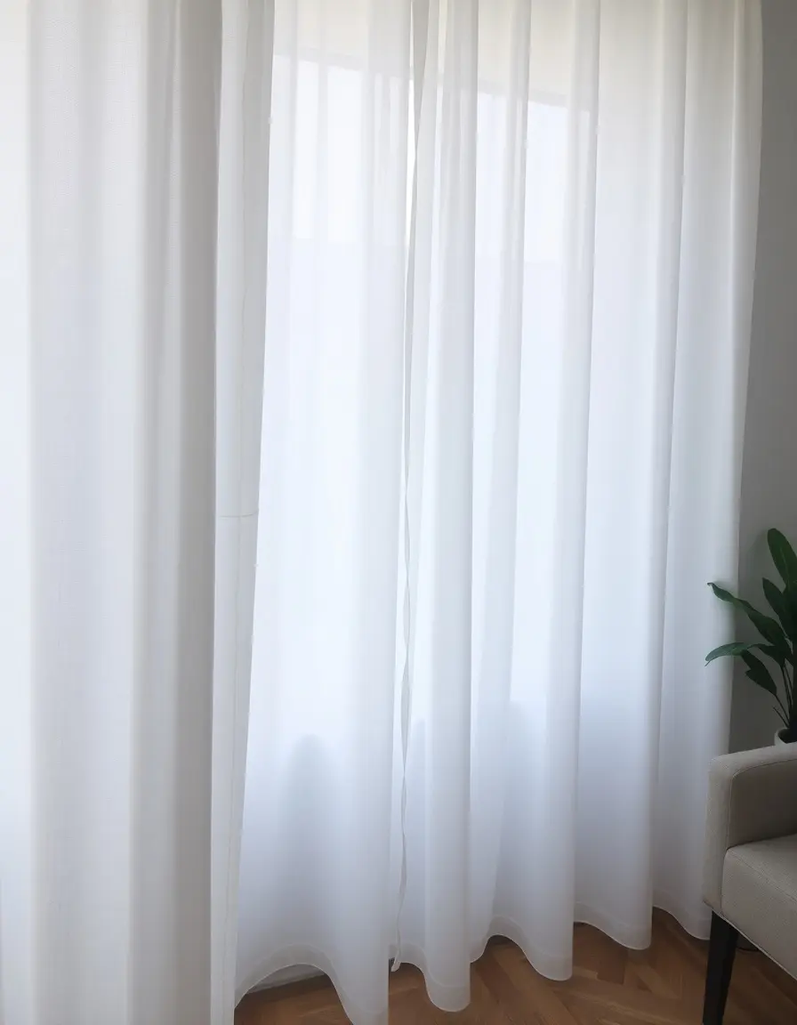 Sheer Voile Curtain in white