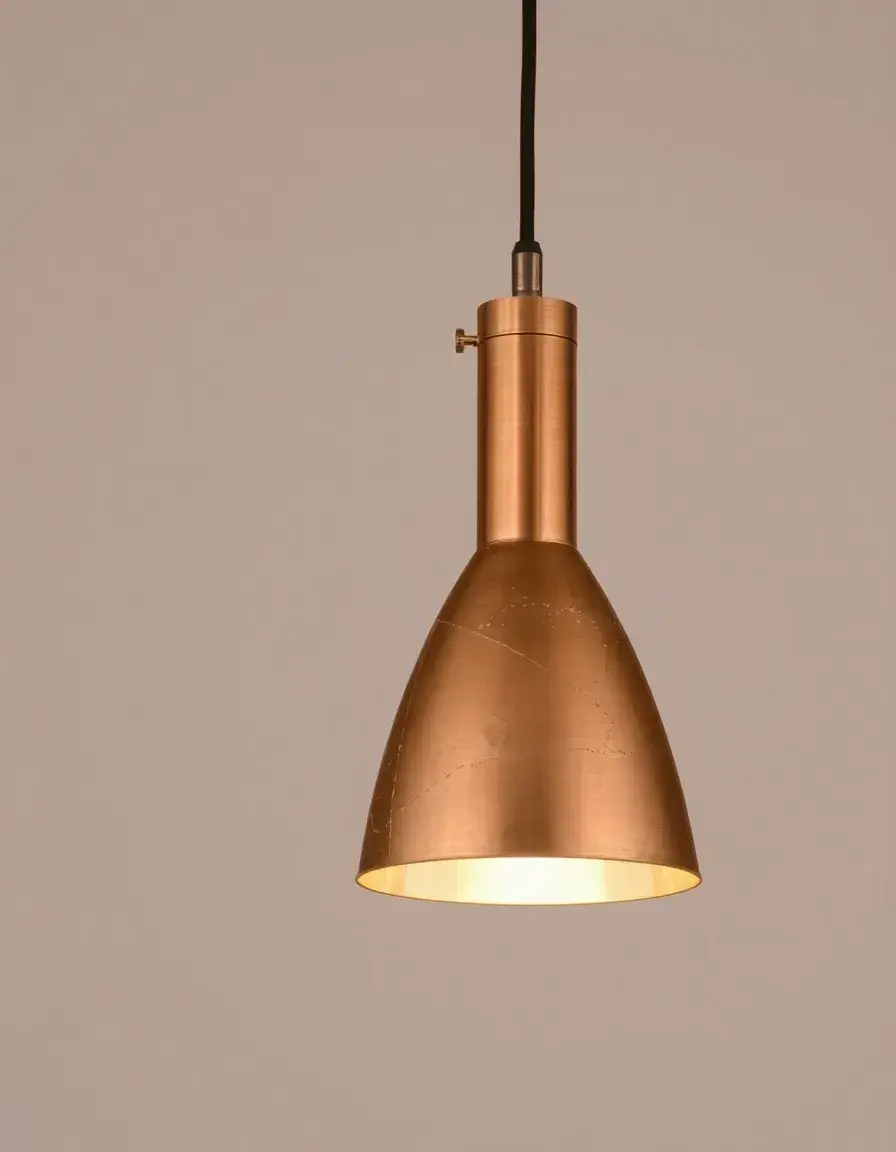 Copper pendant light hanging