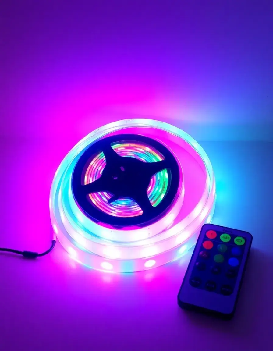 RGB LED strip lights with remote