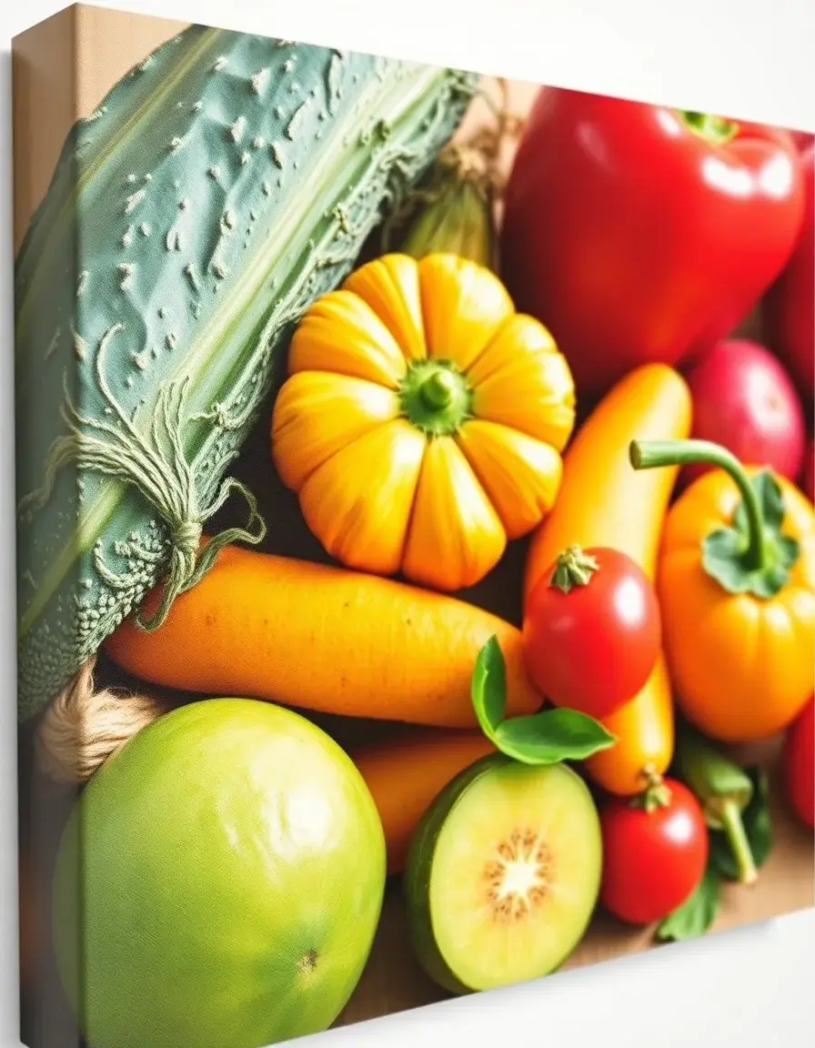 Canvas Food Print Fruits and Vegetables