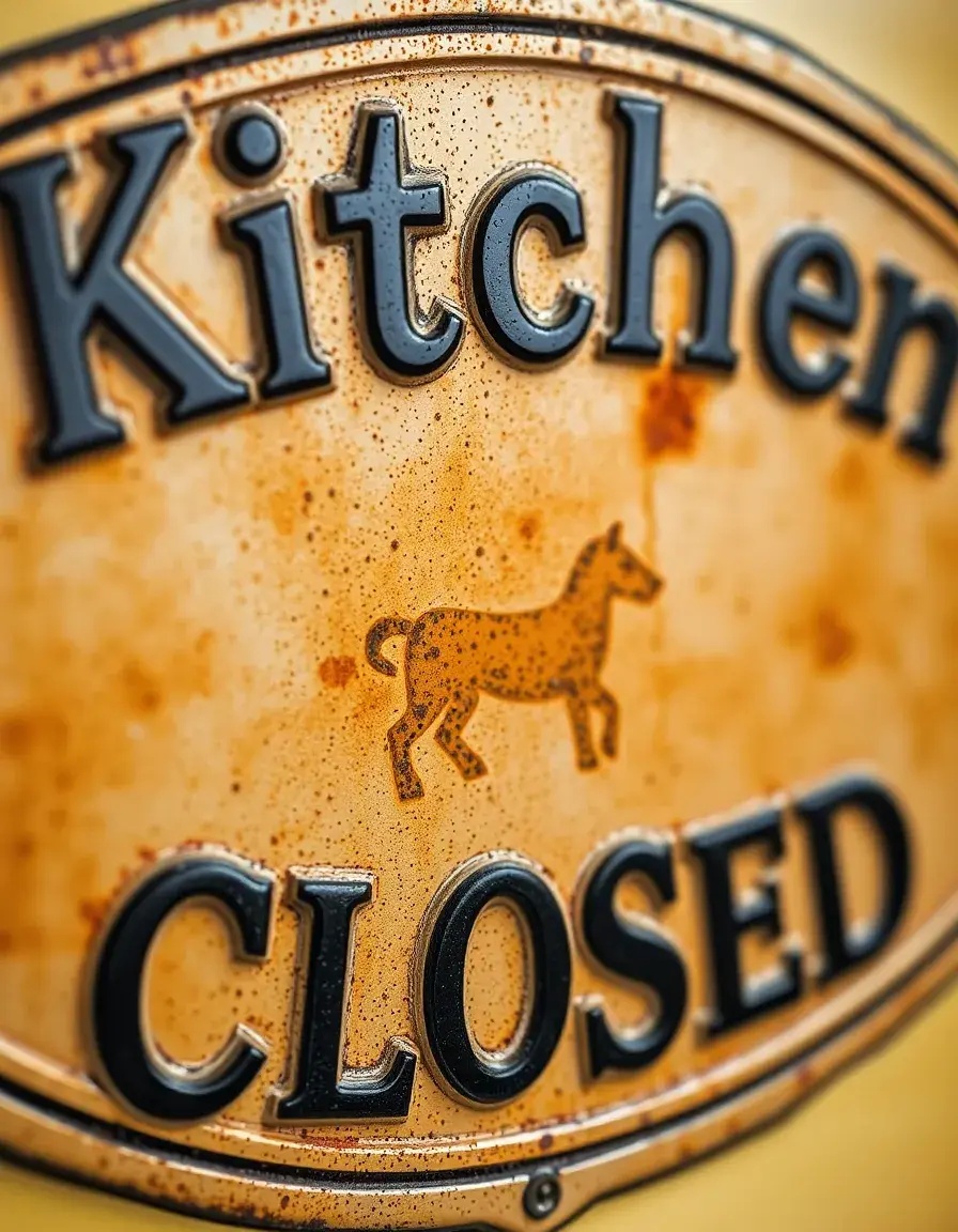 Retro Metal Kitchen Closed Sign