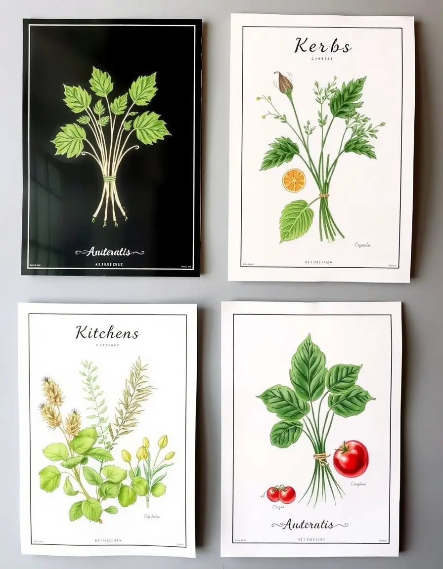 Set of 4 Herb Illustration Posters