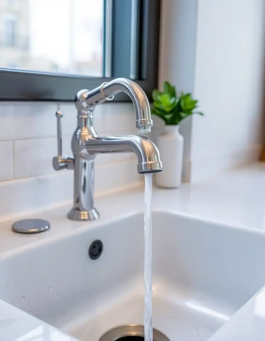 Small bar sink with single lever mixer