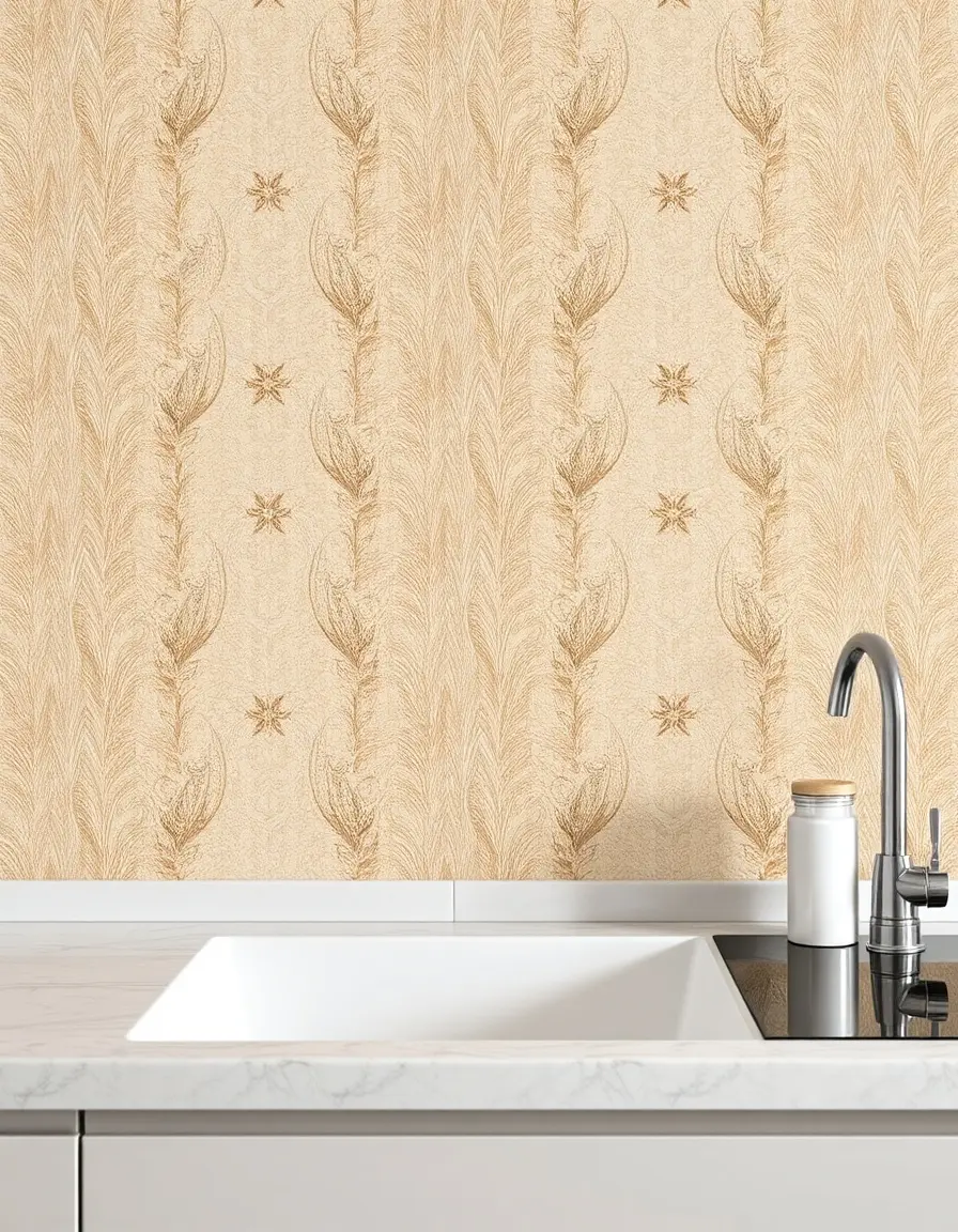 Waterproof Wallpaper Splashback with pattern