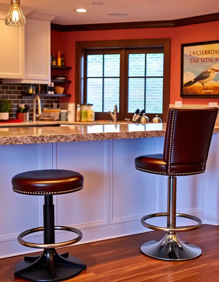Counter height bar kitchen chairs swivel leather seats