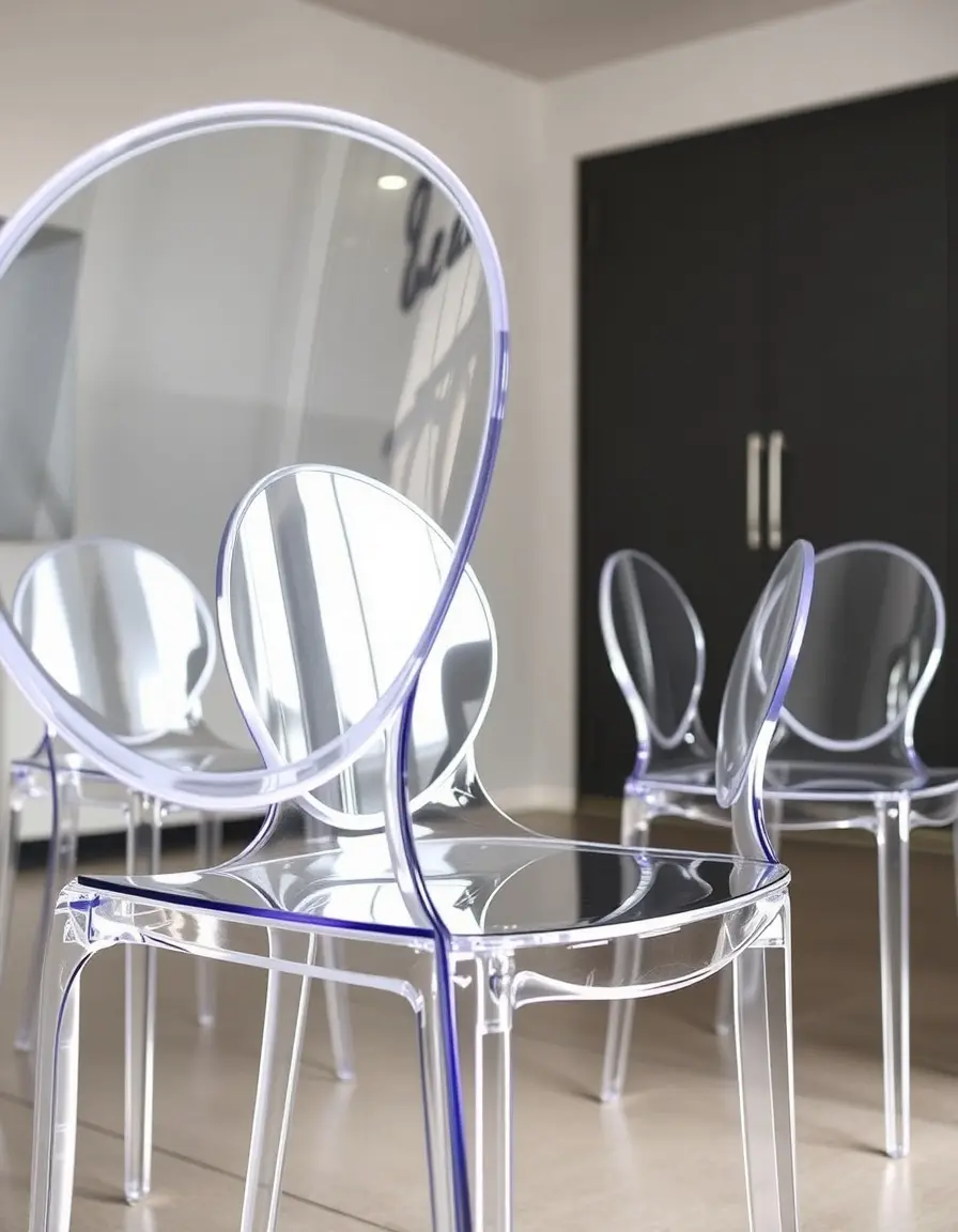 Transparent acrylic kitchen chairs modern ghost style