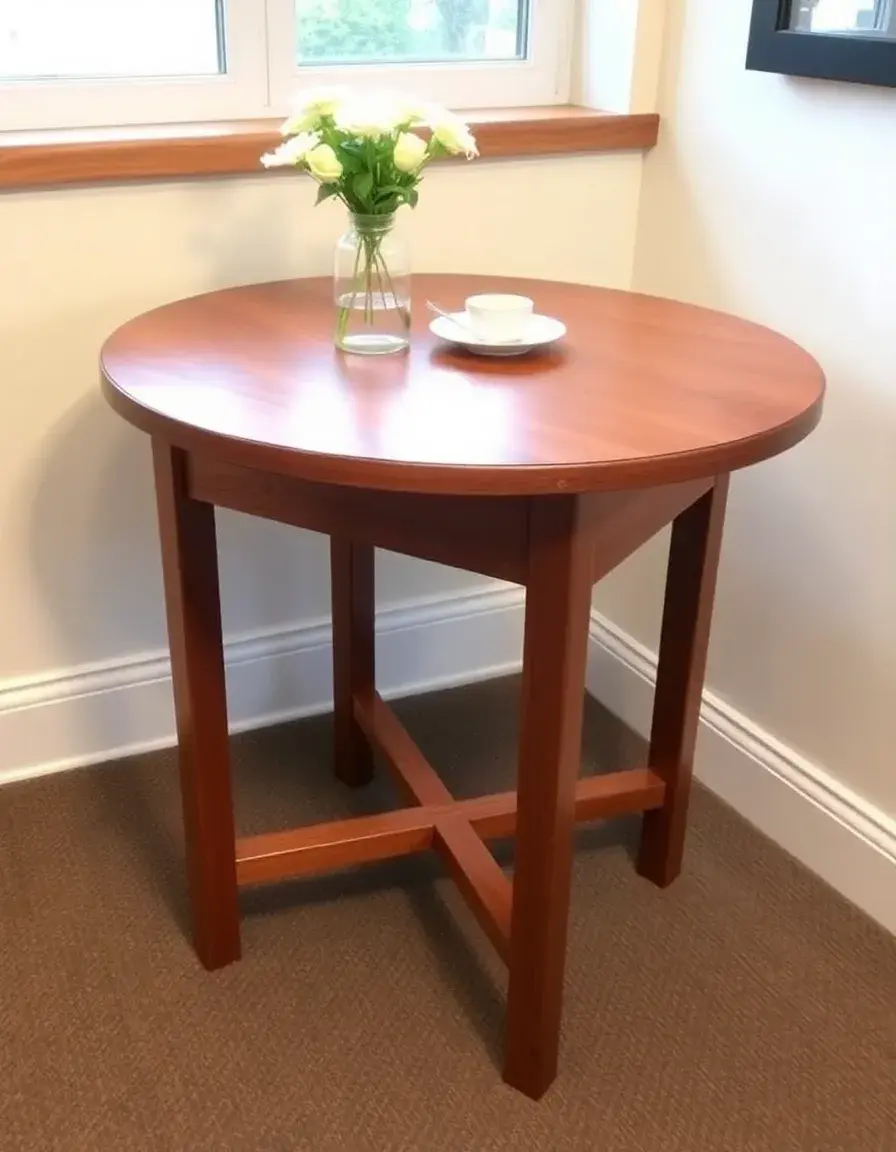 Oak Finish Drop Leaf Table