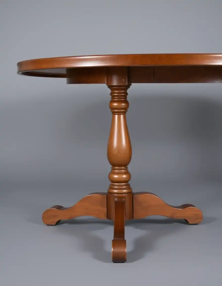 Cherry wood oval kitchen table with extension leaf