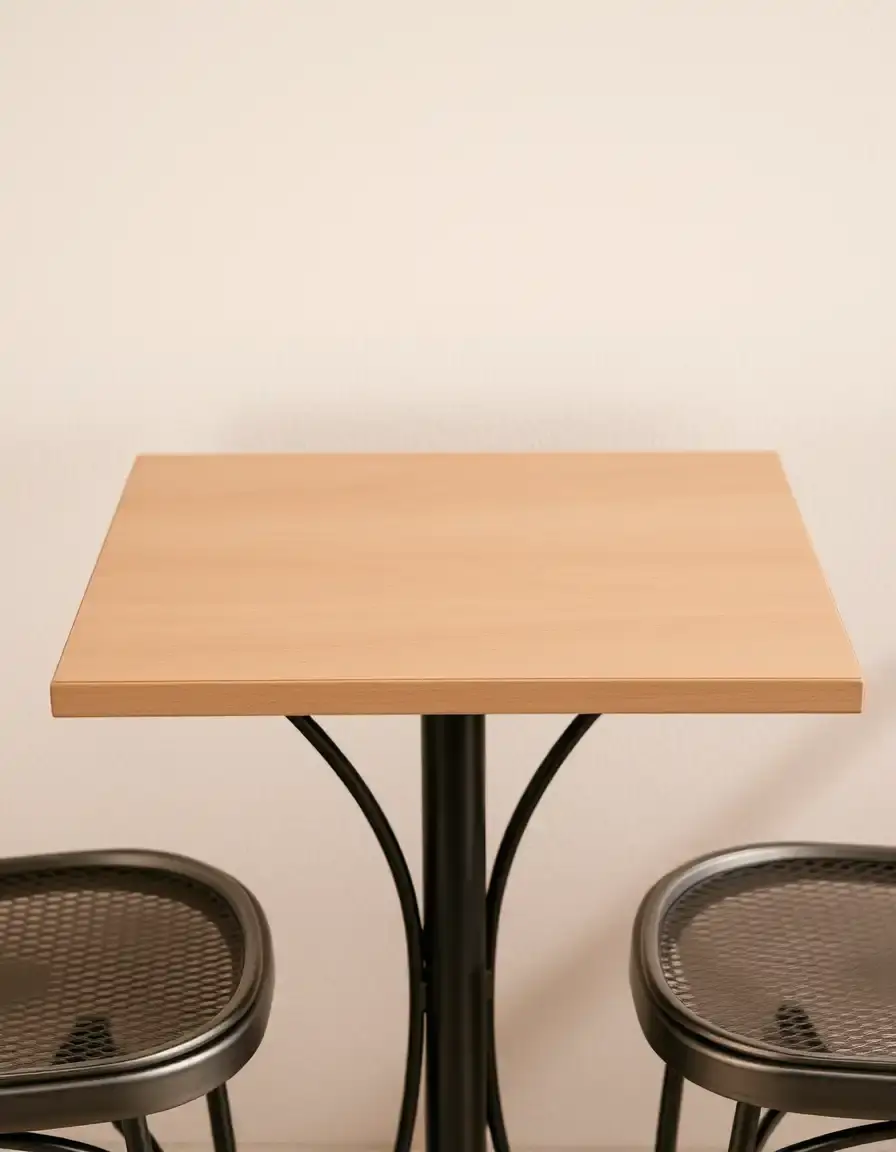 Metal square bistro table for small kitchens