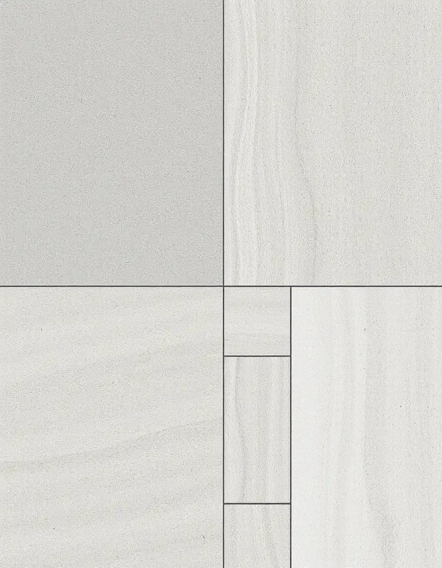Self-adhesive vinyl tiles with a stone look