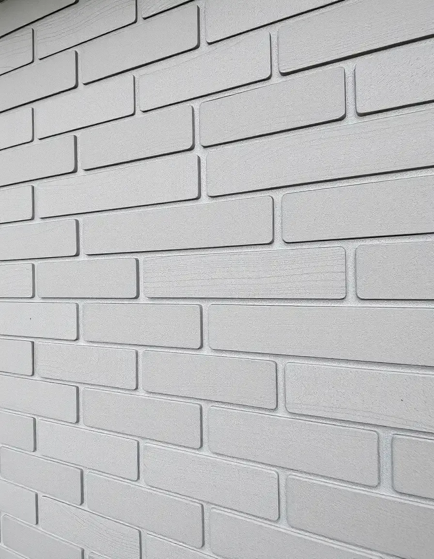 Interlocking PVC wall panels with brick effect