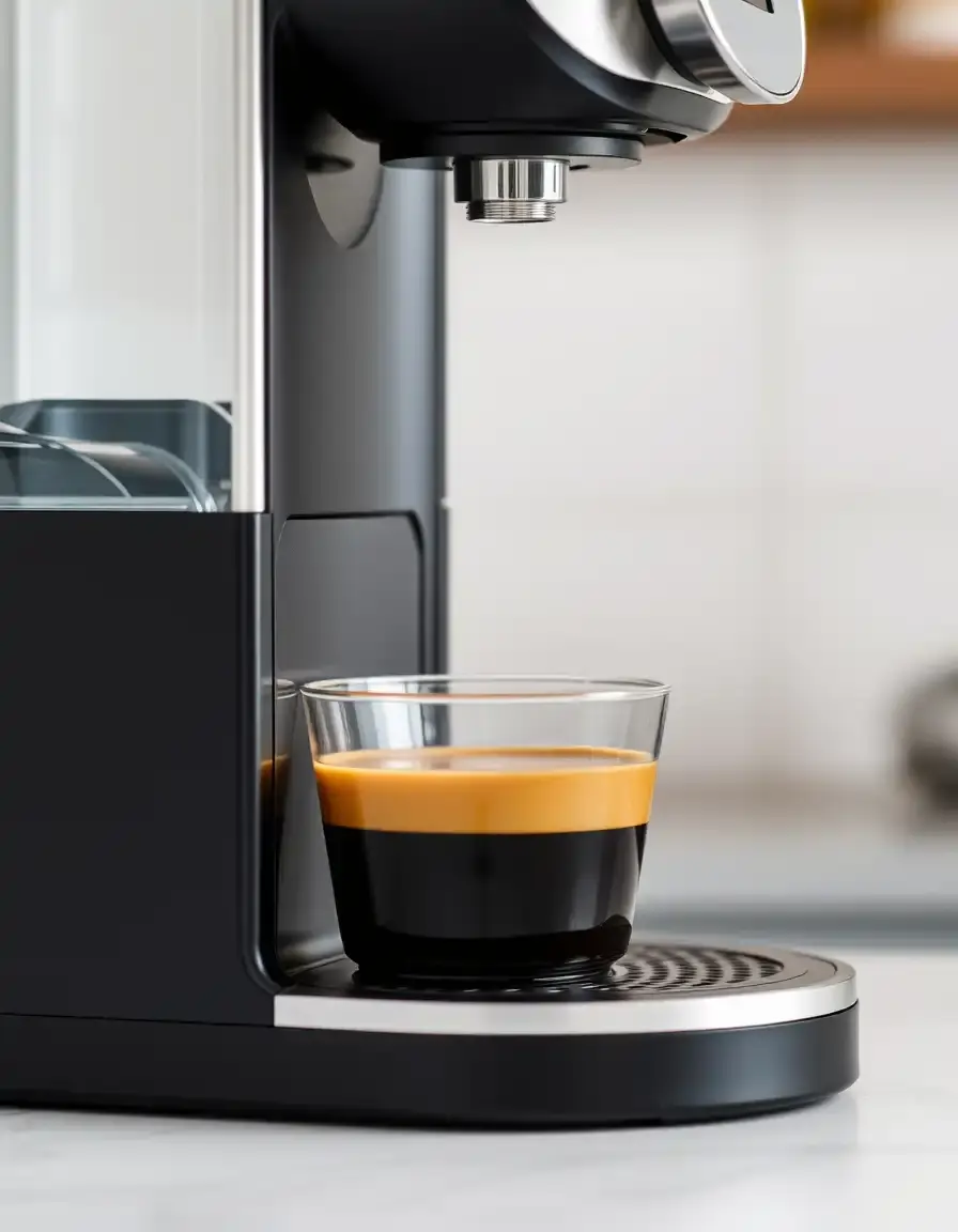 Compact coffee pod machine