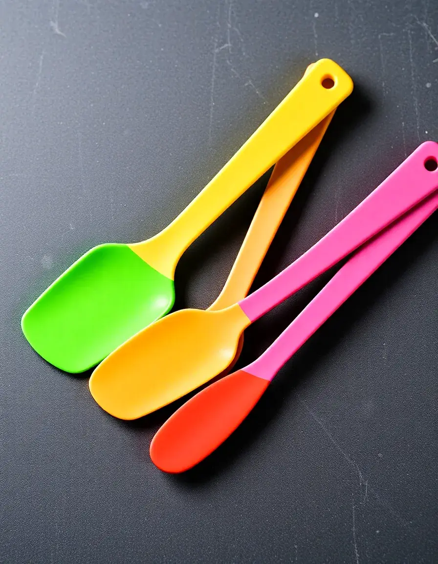 4-piece heat resistant silicone spatula set in various colors