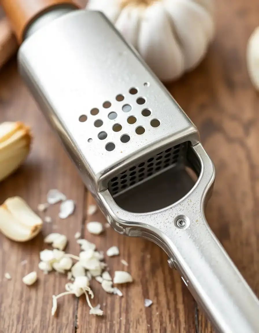 Aluminum garlic press for easy cleaning