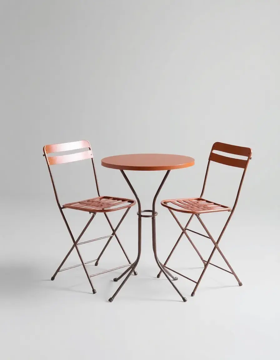 Two-seater bistro table, foldable, metal