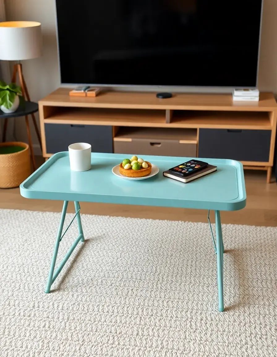 Portable folding table, TV tray style