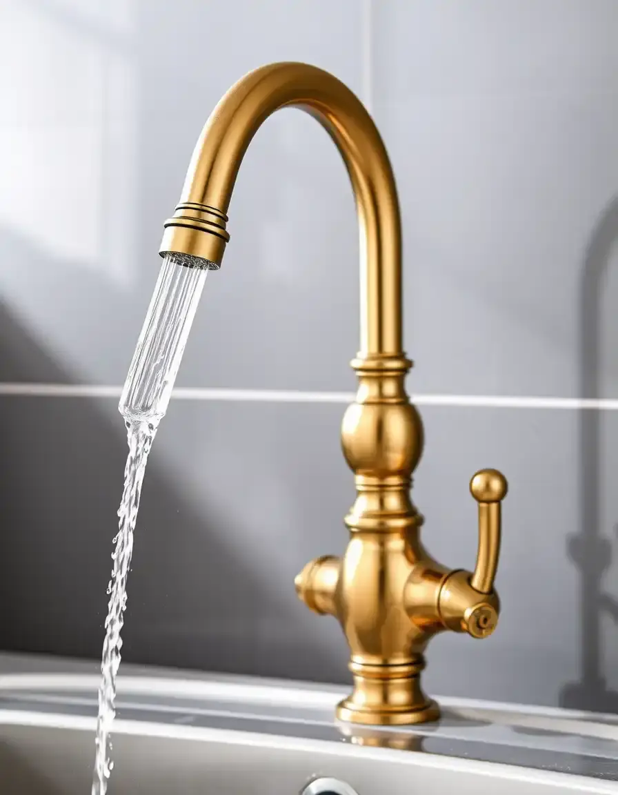 Solid Brass Kitchen Faucet with Sprayer in antique finish