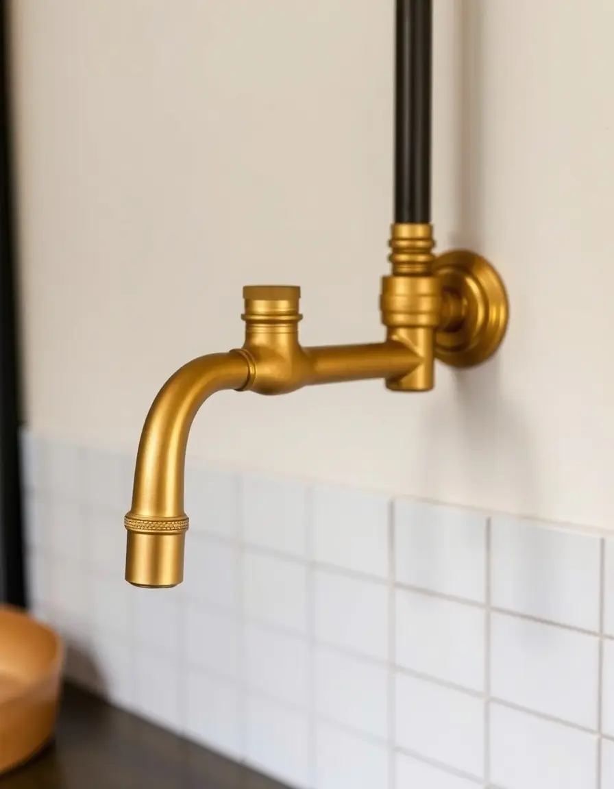 Commercial style wall-mounted brass faucet