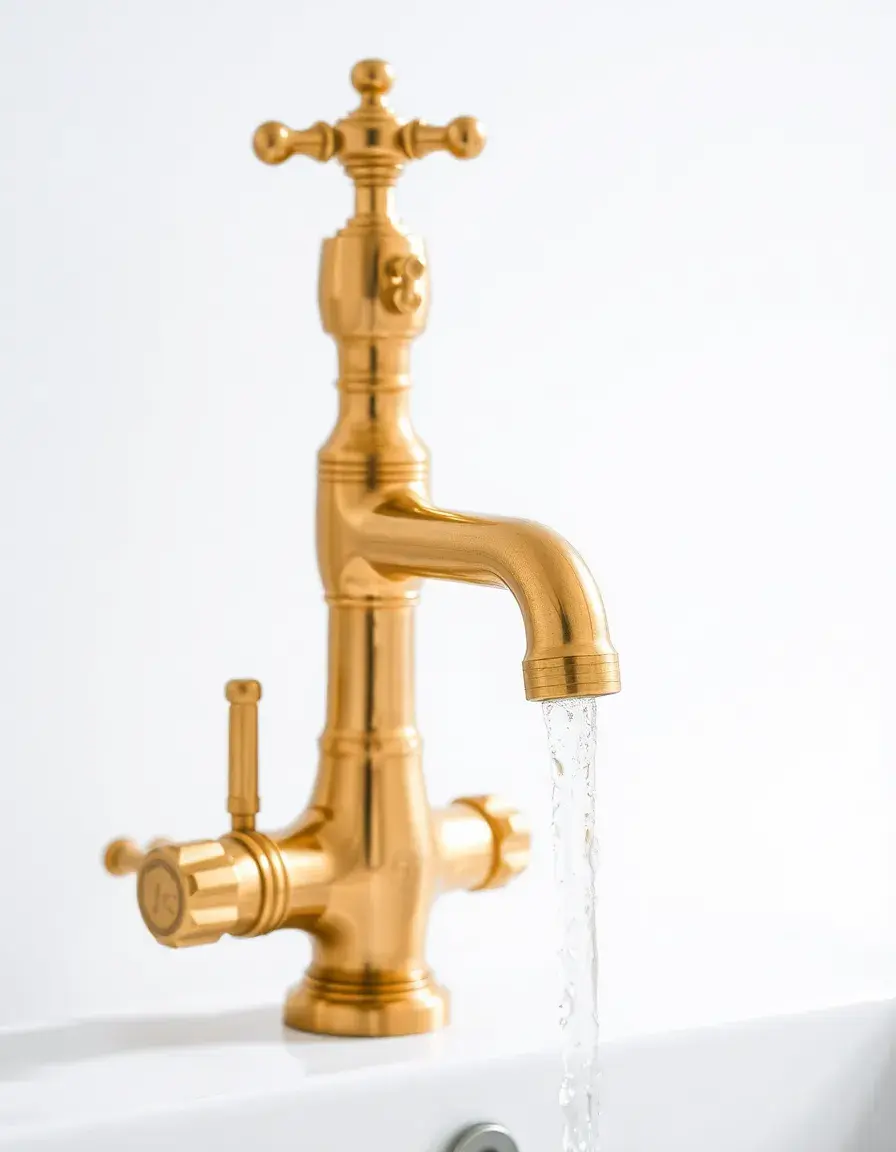 Slim brass filtered water faucet